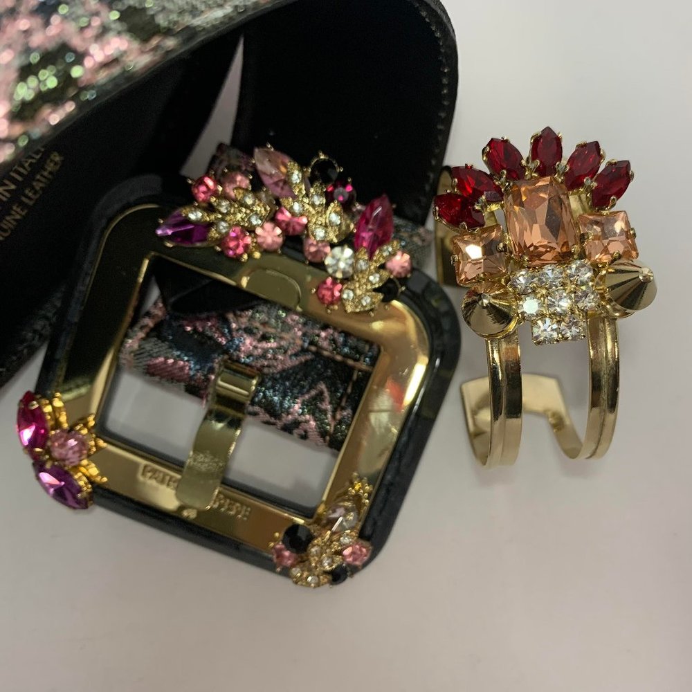 Patrizia Pepe Gorgeous Gemstone Printed Belt, Matching Bracelet & Headbands